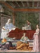 GHIRLANDAIO, Domenico Detail of Birth of St John the Baptist oil painting artist
